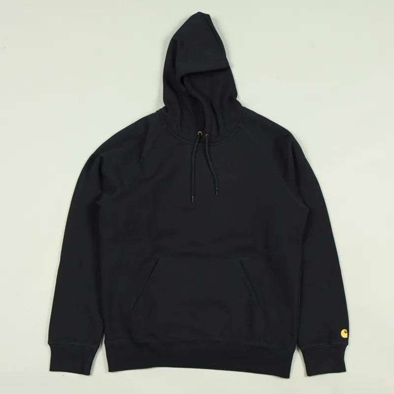 Carhartt WIP Hooded Chase Sweat - Dark Navy/Gold